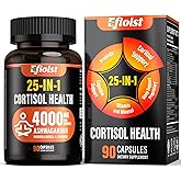 Cortisol Supplement for Women, 25-in-1 Cortisol Reducer, Cortisol Manager, Ashwagandha for Women & Men, Cortisol Supplement with Rhodiola Rosea, L-Theanine, for Mood, Focus, Sleep Support, 90 Capsules