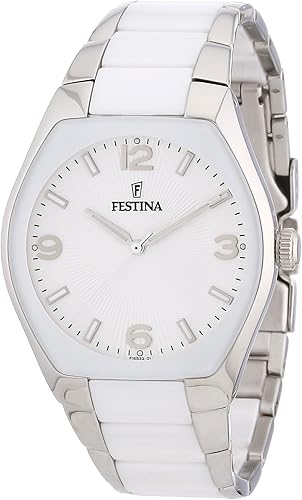 Amazon.com: Festina Reloj de cuarzo pulsera de cerámica blanco de la mujer  Dial de plata f165321: Watches