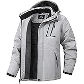 MAOYSSEN Men's Mountain Winter Coat Warm Fleece Ski Snow Jacket Waterproof Raincoat with Hood