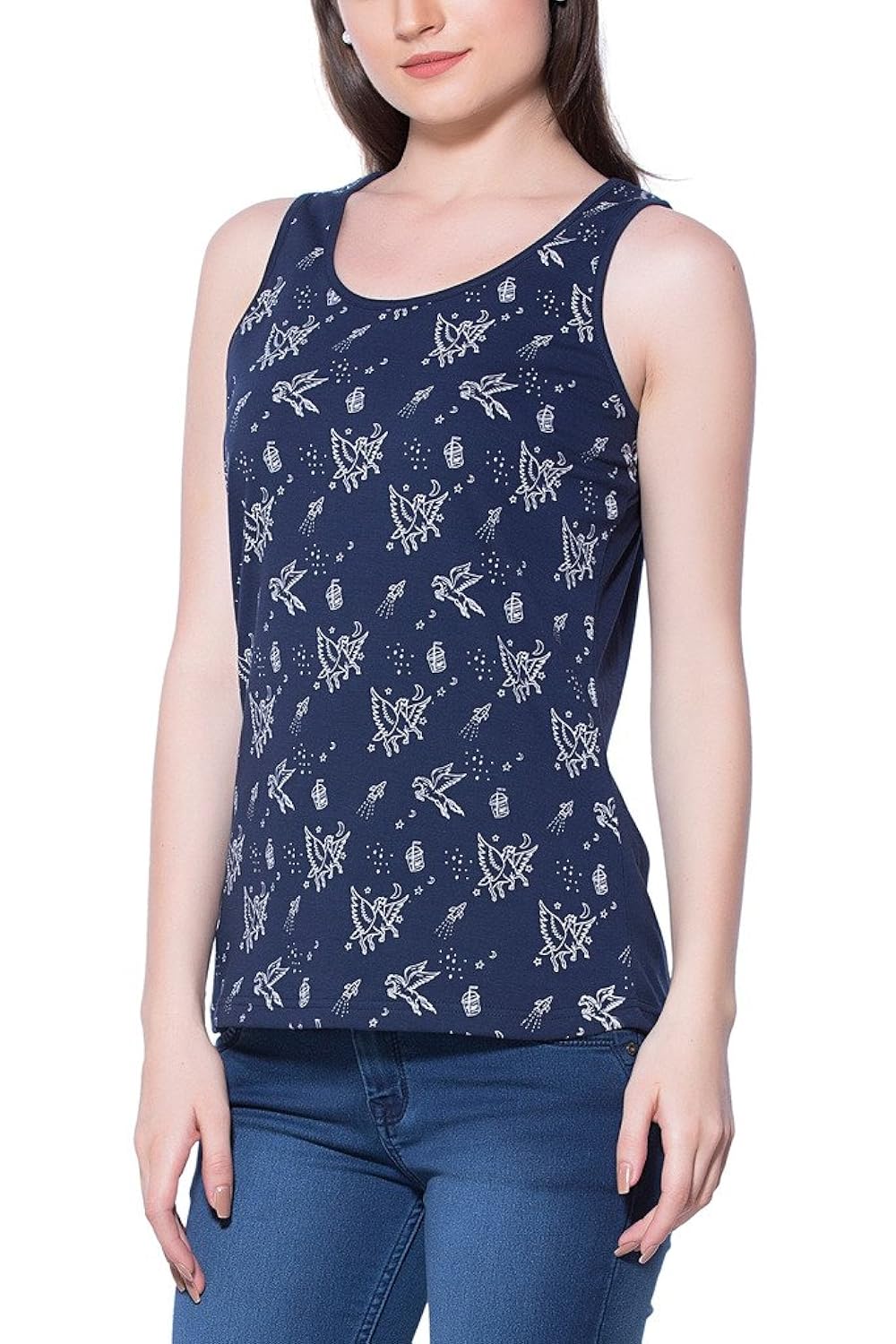 maniac women's printed cotton top