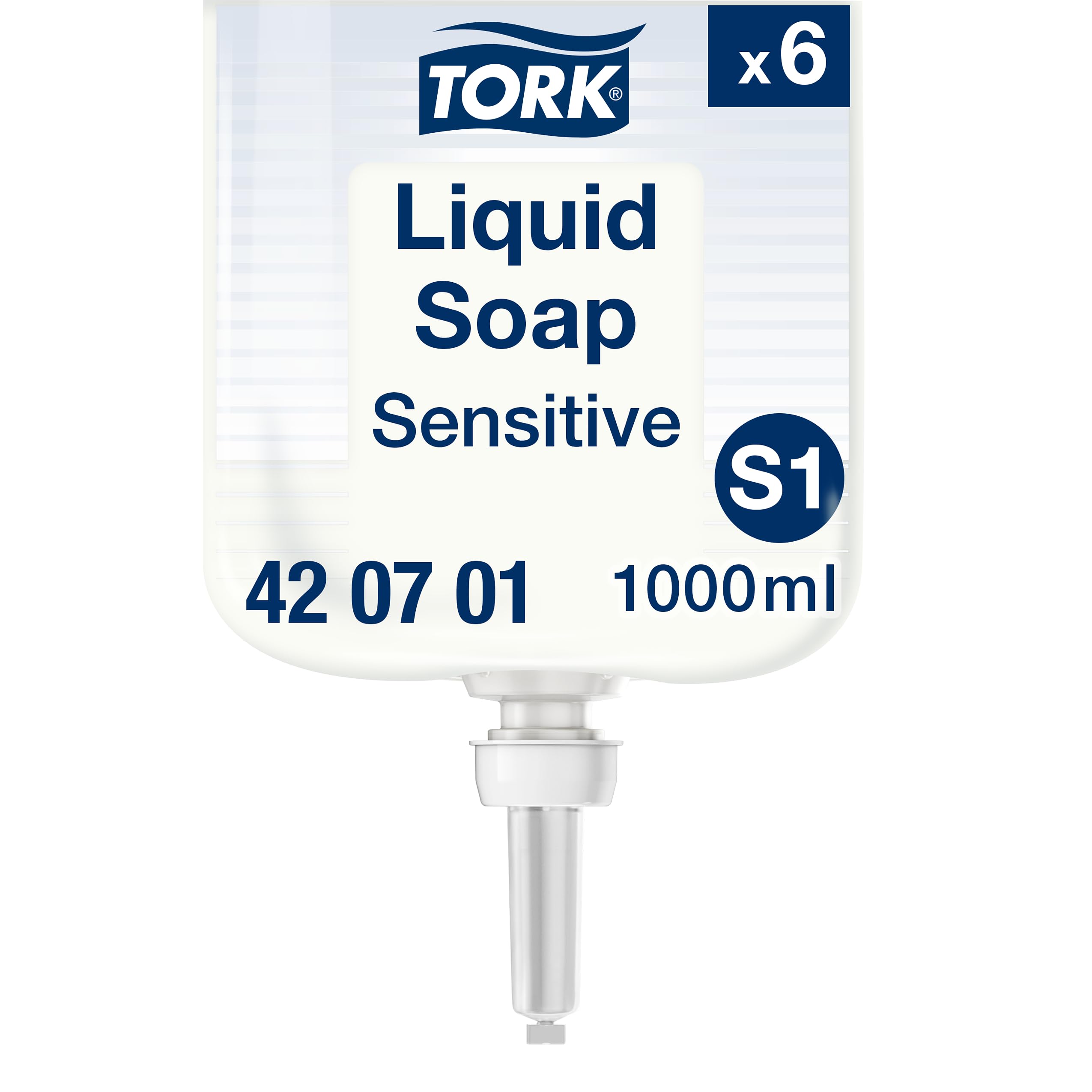 Tork Sensitive Hand Flüssigseife S1, dermatologisch getestet, 6 x 1000 ml, 420701
