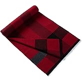 Lindoro Merino Wool Scarf for Men, Tartan Warm Lightweight Plaid Winter Long Scarves w/Gift Box