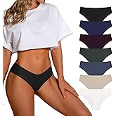 SHARICCA Women Seamless Cheeky Bikini No Show Panties Ladies Invisible Breathable Briefs Soft Stretch Underwear Multi Pack