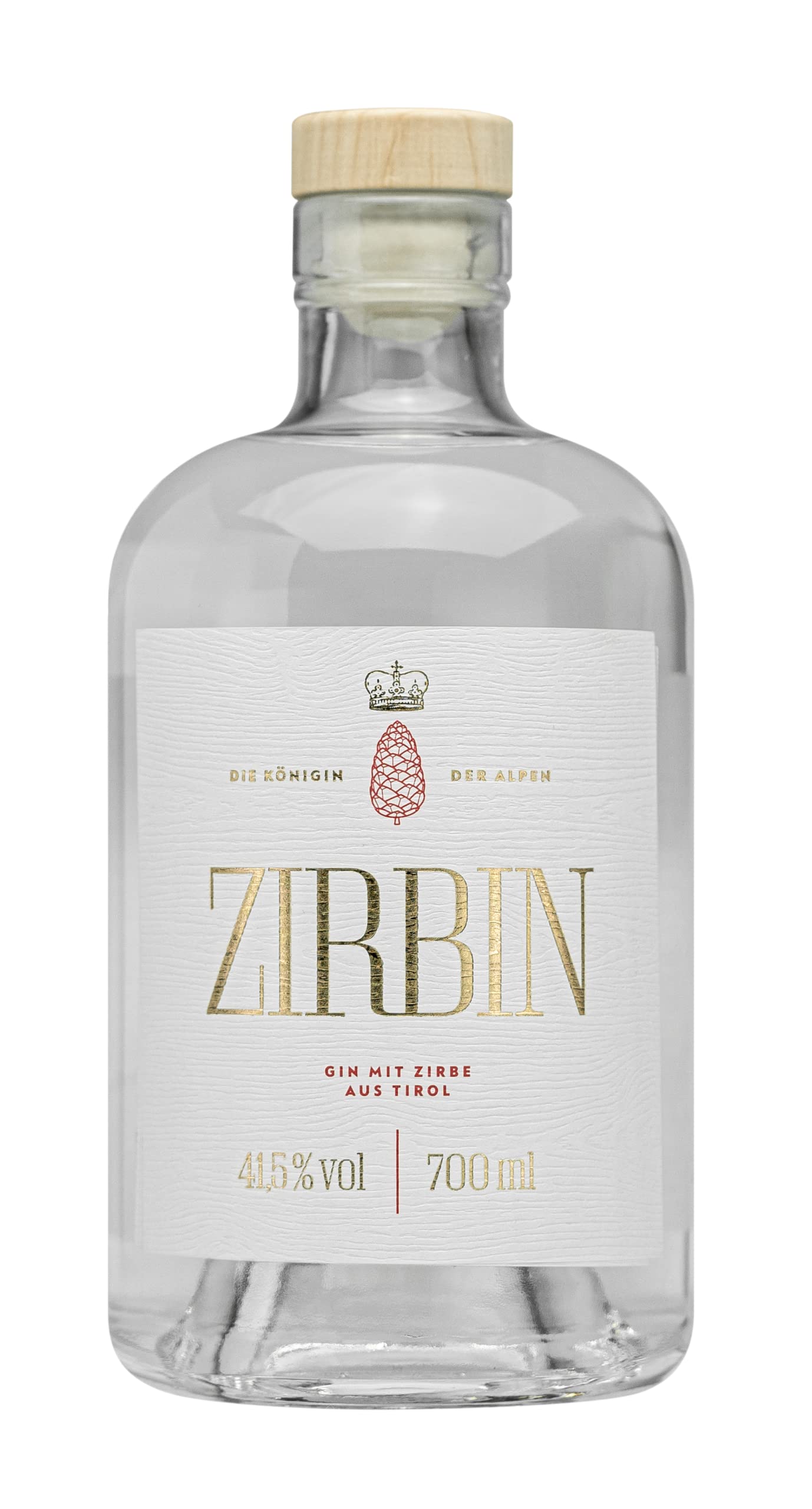 ZIRBIN Dry Gin mit Zirbe – Premium Craft Gin aus Tirol, Österreich – Wacholder & Alpine Botanicals – 41,5% Vol – 700 ml – Ideal für Gin Tonic & Cocktails