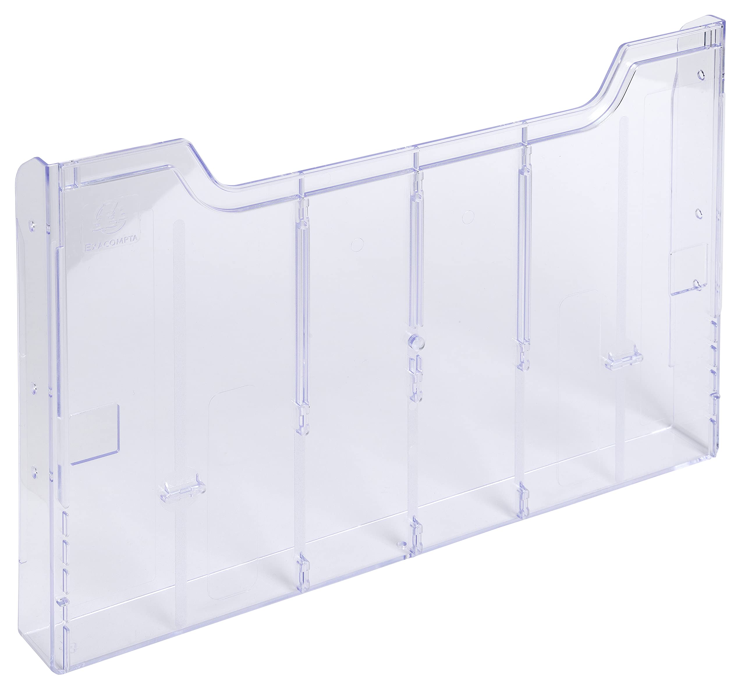 Exacompta - Ref 63858D - Single Pocker Literature Holder - 36 x 327 x 213mm in Size, Suitable for A4 Documents, Landscape Orientation, Fixing Brackets Provided - Clear