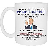 Rogue River Tactical Funny Coffee Mug Best Police Officer Believe Me Novelty Cup Great Gift Idea For Office Gag White Elephant Humor Cop Law Enforcement