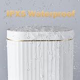 ELPHECO 9L Slim Wireless Motion Sensor Bathroom Trash Can White Gold Trim view 5