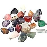 DanLingJewelry 24Pcs Random Mixed Color Irregular Stone Pendants Healing Crystal Gemstone Charms for DIY Necklace Jewelry Making Supplies
