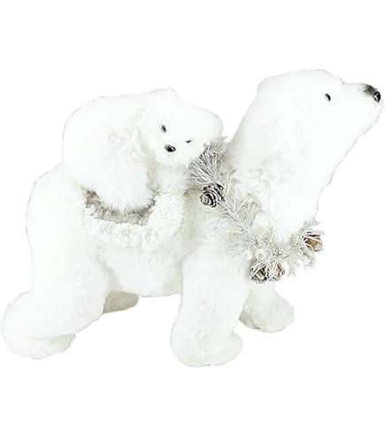 Ice King Bear Large Polar Bear Stuffed Animal - 15 Inch Realistic White Plush Toy For Kids