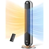 Dreo Tower Fan and Heater Combo, 29.2ft/s Standing Fans for Bedroom, 17 Levels, 6 Modes, 120° Oscillation, 42 Inch, 12H Timer