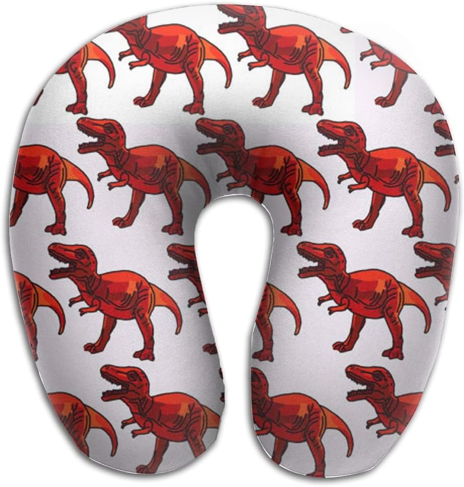 Red T-rex Background U Shape Travel Neck Pillow Support Head Reading Neck Pillow