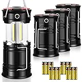 AKMONA Camping Lantern, 4 Pack with 16 Batteries High Lumens LED Lanterns Battery Powered, Suitable for Hurricane, Emergency,