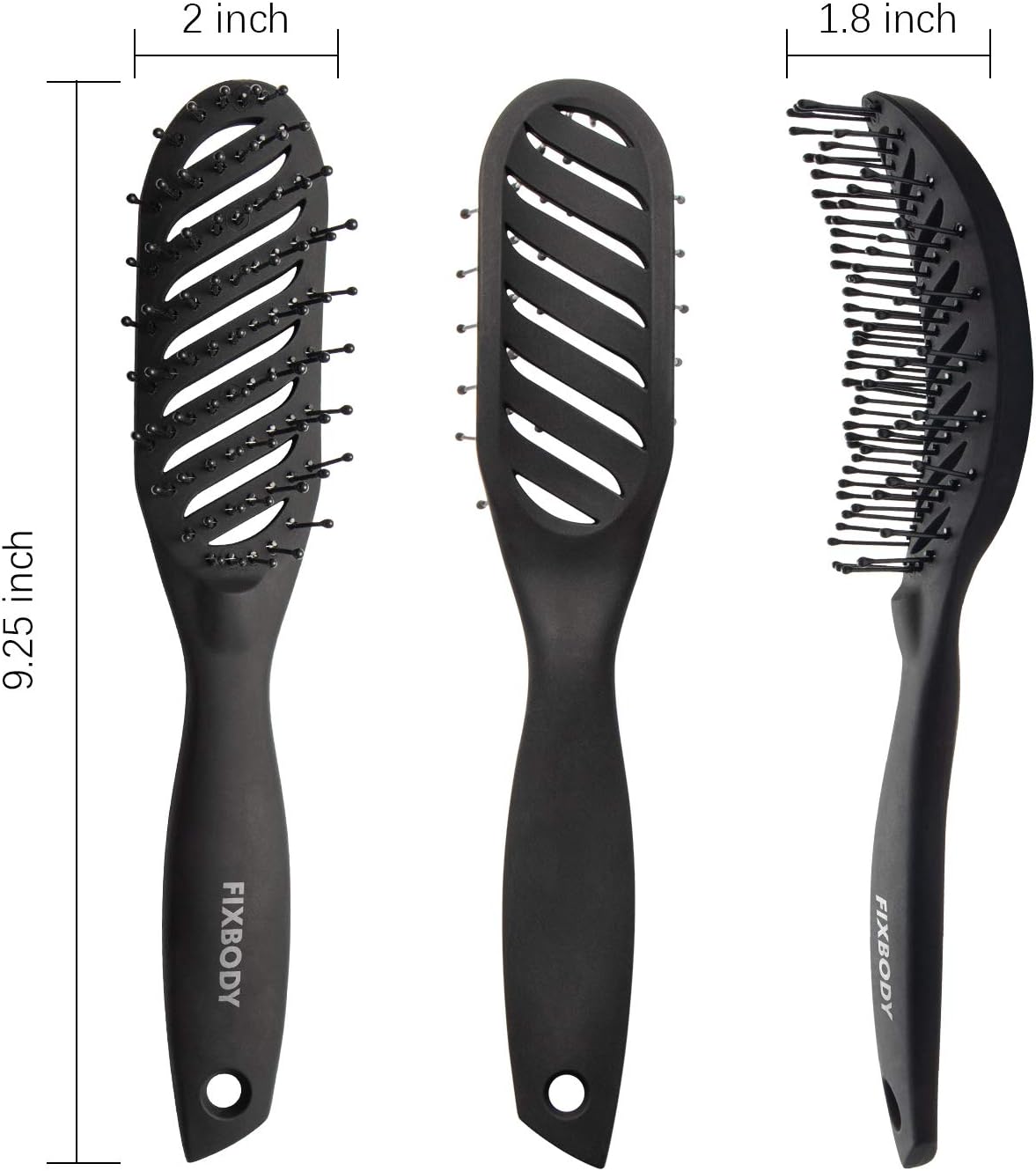 FIXBODY Curved Vent hair Brush for Blow Drying Styling and Solon - Image 3