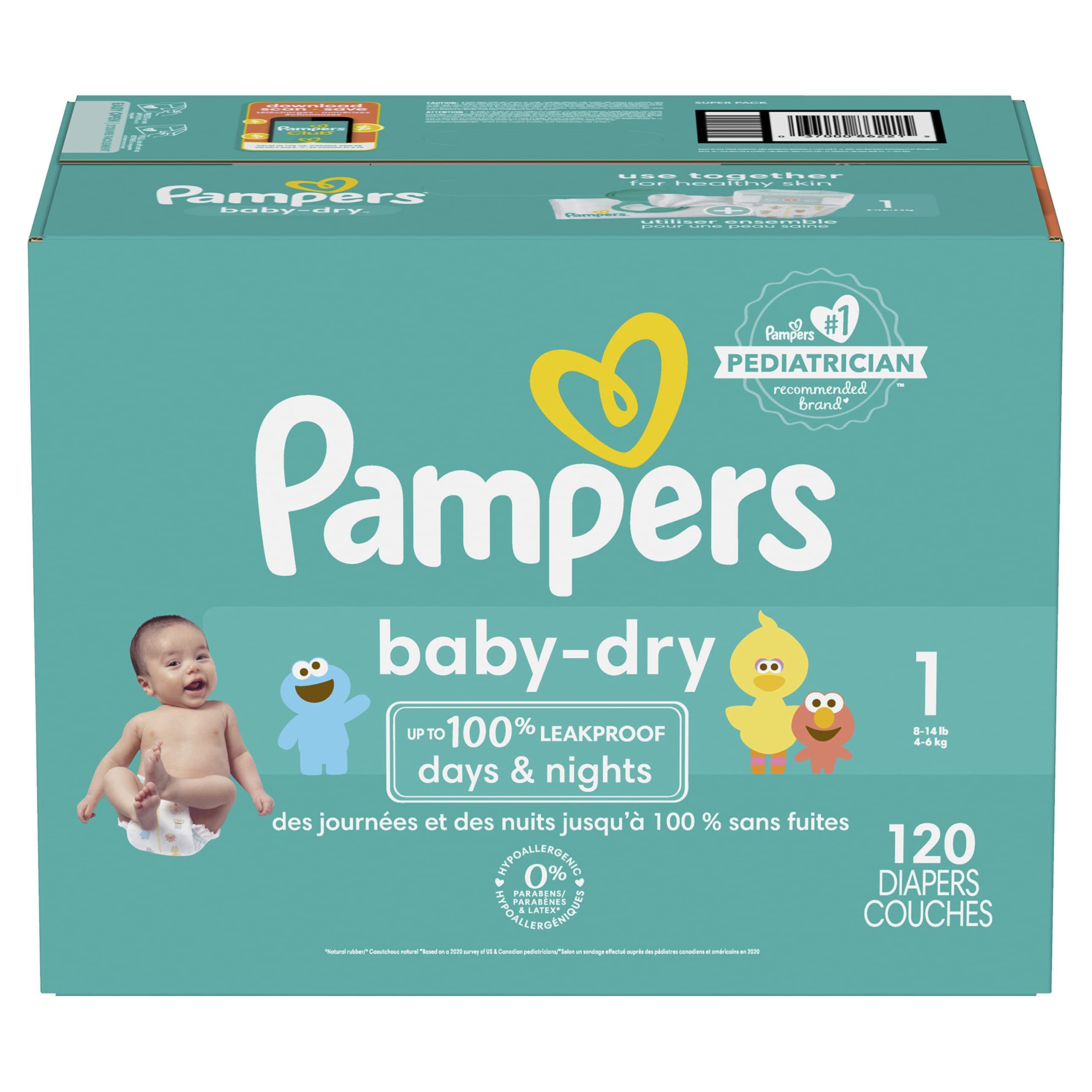 Pampers Pampers Baby-Dry Diapers Size 1 120 Count, 120 Count on Galleon
