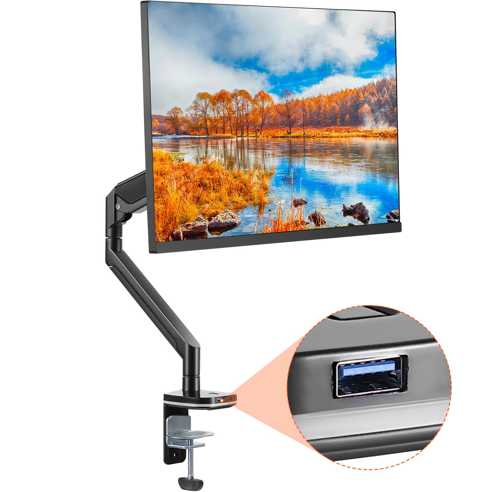 Mua Single Monitor Mount with USB, Supports 13"-35" Screen, Gas Spring ...