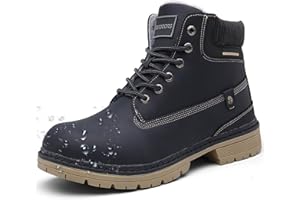 Eagsouni Men's Women's Snow Boots Warm Fur Lined Ankle Booties Hiking Trekking Trail Climbing Shoes Lace Up Anti-Slip Waterproof Working Outdoor Boots