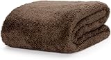 Snug Rug Sherpa Fleece Throw Blanket 127x178cm Chocolate Brown view 4