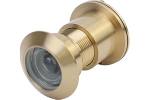 Eumtenr Door Viewer Peephole, Solid Brass 220 Degree HD Door Viewer, with Privacy Cover, Compatible with Door Thick from 1-21/32" to 2-1/8", Satin Gold