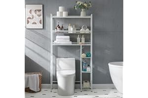 LAUREN HAROLD Lauren&Harold Over Toilet Bathroom Organizer 33",6-Tier Over The Toilet Storage Cabinet,Over The Toilet Storage Shelf for Restroom,Laundry(White)
