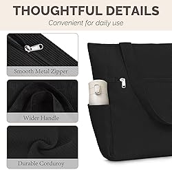 Buringer Corduroy Tote Bag for Women Large Shoulder