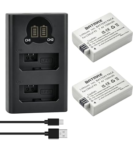 Amazon.com : LP E5 Battery Pack, 2-Pack 1600mAh Battery Compatible