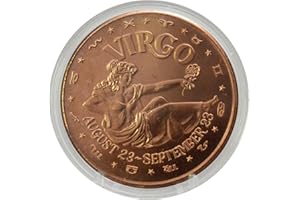 Virgo Virgin Token: 1 oz Pure Copper Challenge Coin in Capsule - Astrology & Zodiac Gift, Great for The Organized - COA by Heavenly Metals