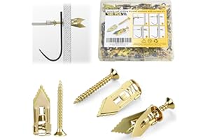 ksricfy 160PCS Upgraded Self Drilling Drywall Anchors with Screws Kit - 80 Corrosion-Resistant Zinc Winged Anchors + 80 Screws for Sheetrock/Gypsum Board/Hollow Walls, No Drill, Making Anchoring Easy