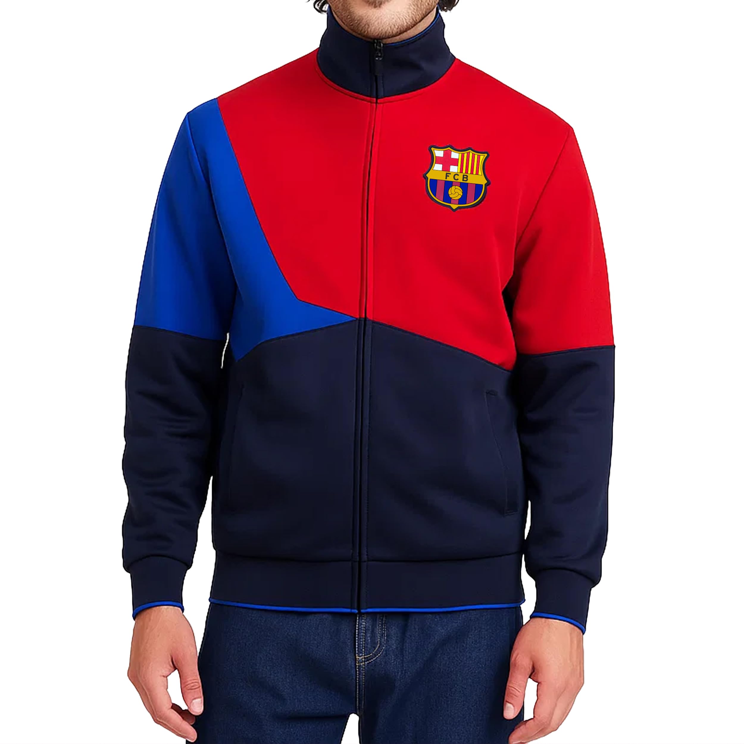 Icon Sports Officially Licensed FC Barcelona Soccer Track Jacket - Unisex Adult - FCB55TJ Navy XL Image Icon Sports Officially Licensed FC Barcelona Soccer Track Jacket - Unisex Adult - FCB55TJ Navy XL Image
