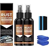 SQZRAN 2pcs Rust Remover Spray for Metal, Heavy Duty Rust Remover Spray for Vehicles, Tools, Chains, Iron and Rust Stain Remover, Multi-Surface Cleaner, Fast-Acting Oxidation Remover