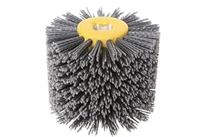 SIGNI Abrasive Nylon Drawing Wheel Drum Burnishing Polishing Brush for Wooden Furniture Floor Polishing 120X100mm 80 Grit 1pack
