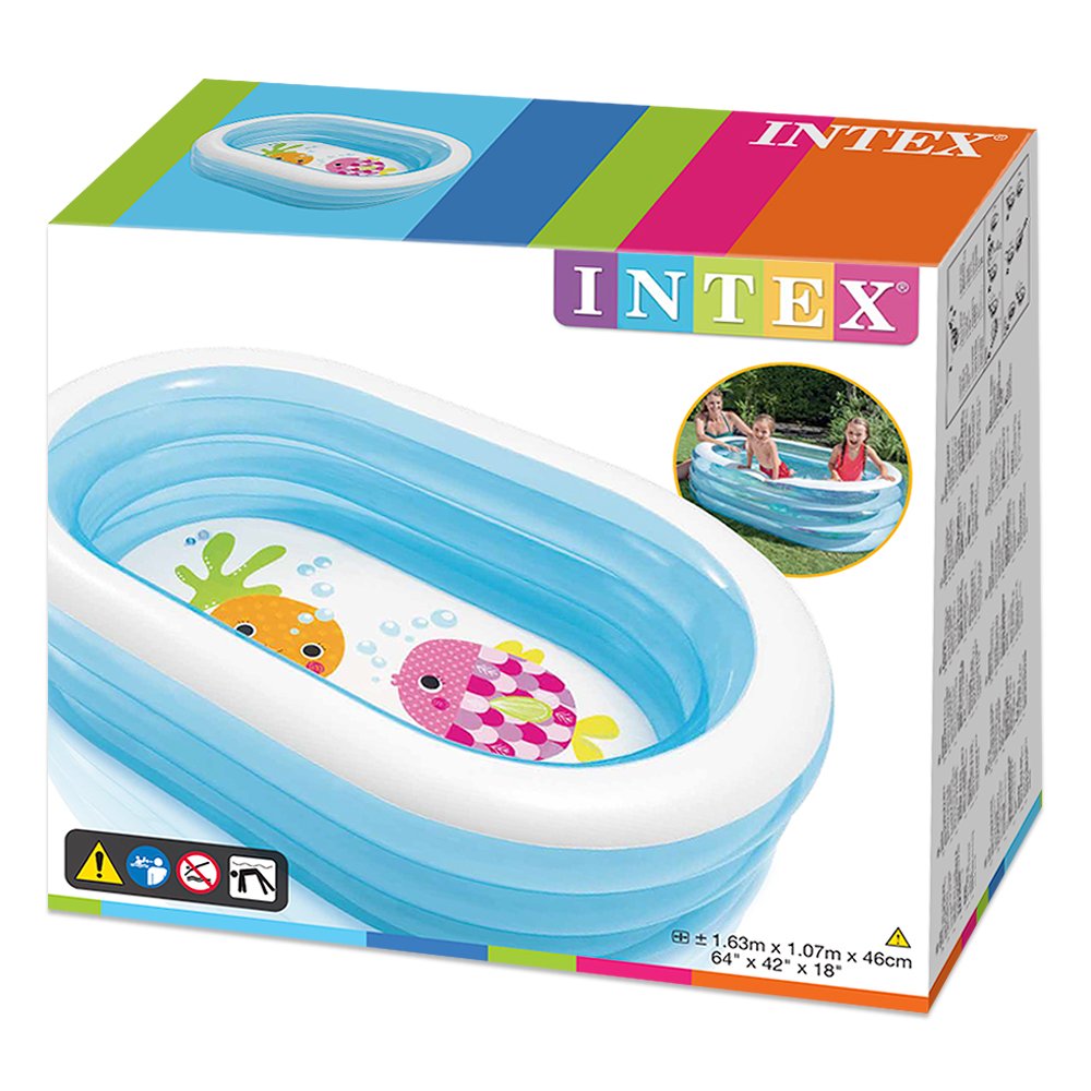 Intex Petite Piscine Ovale Baleine 163 X 107 X 46 Cm Modèle