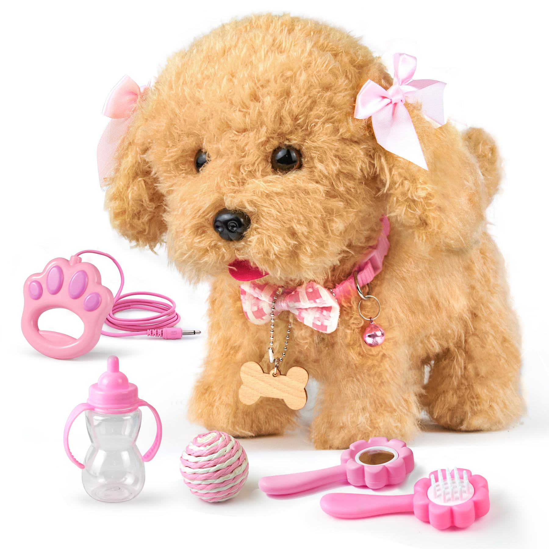 Stimmungs Interactive Pet Dog with Function for Kids,Toy Plush Pet Dog with Walking,Barking,Tail Waving,Electronic Pet Dog for Toddlers Girl Boy