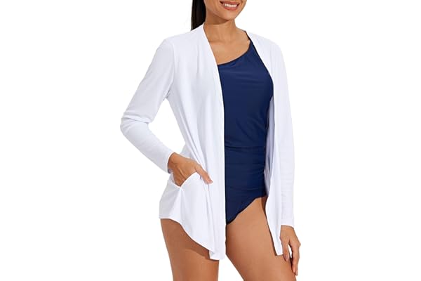Willit Women's UPF 50+ Cardigan Sun Shirts Long Sleeve Lightweight Sun Wrap with Pockets SPF UV Quick Dry