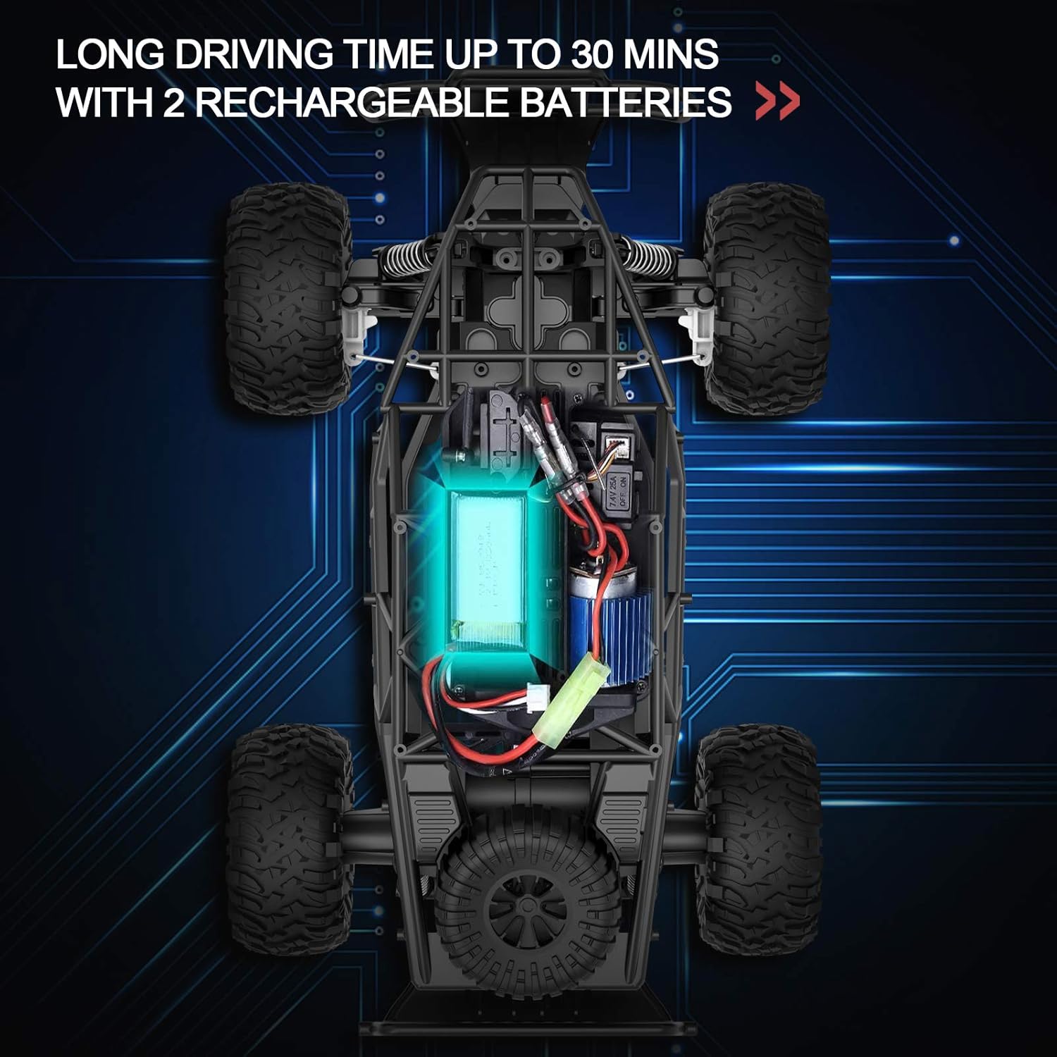RC Car 1:16 Scale Remote Control Car Off-Road RC Trucks 2.4 GHz with 2 Rechargeable Batteries,Electric Toy Car for All Adults & Kids: Toys & Games
