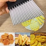 AIOUNIYA Potato Crinkle Cutter Stainless Steel Wave Cutter 5.5in Kitchen Knife view 5