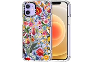 MOSNOVO Clear TPU Bumper Case Cover for iPhone 12/iPhone 12 Pro Phone Case | Buffertech 6.6ft Military-Grade Drop Protection, Anti Peel Off Tech, in The Garden