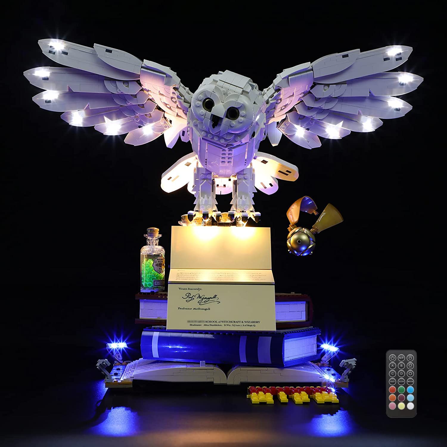GEAMENT Light Kit (Remote Control) Compatible with Lego Harry Potter Hogwarts Icons -for Collectors' Edition 76391 Model (Building Set Not Included)