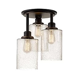 GLOBE Electric 65904 3-Light Bronze Semi-Flush