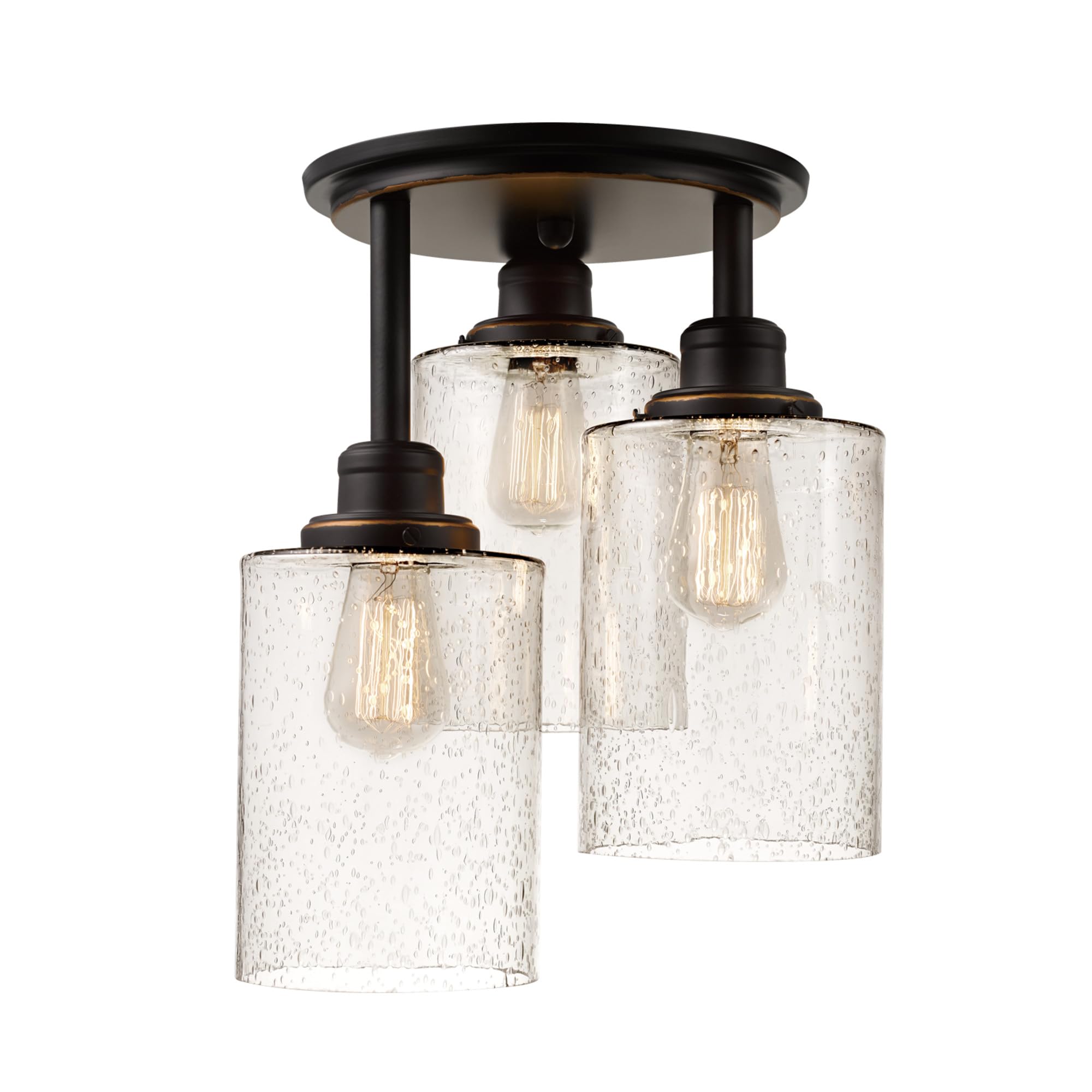 GLOBE Electric 65904 3-Light Bronze Semi-Flush