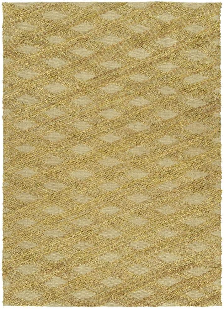 Kaleen 7'6" x 9' Jute Area Rug in Maize, Hand-Loomed Tulum Collection