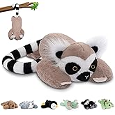 Niuniu Daddy 20" | 3.3 Pound Lemur Weighted Stuffed Animals, Large Pillowfort Plush Animal Toys for Kid Adult Baby, Cute Body Pillow for Gifts Presents Birthday Christmas Holiday Thanksgiving