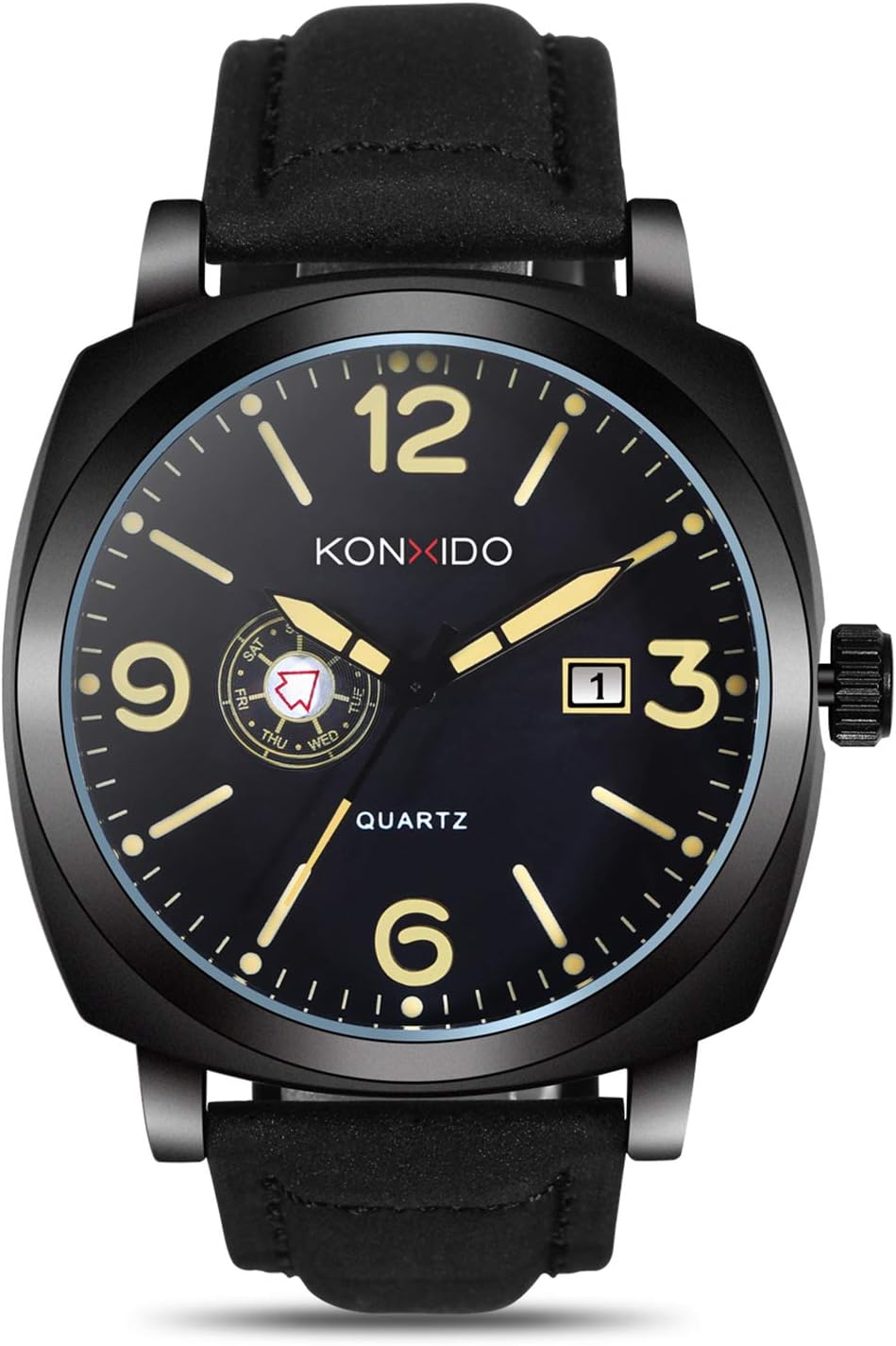 KONXIDO Mens Watches, Fashion Military Waterproof Outdoor Sport Watches for Men, Big Face Analog Digital Watch Dual Time Mens Quartz Analog Watches
