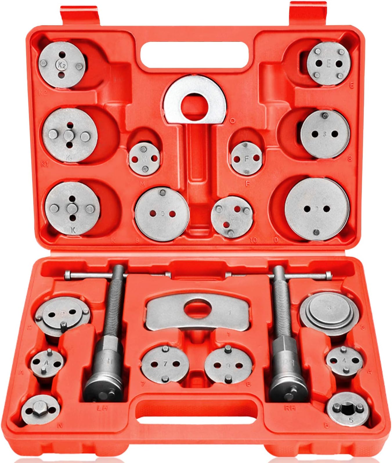 Dainty Brake Piston Reset Tool Universal Piston Reset Tool Set 21 Pieces Car Tool Case Set Brake Caliper Piston Wind Back Tool Kit Brake Tool
