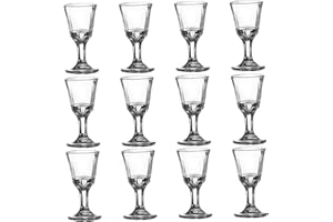12PCS Mini Shot Glasses, 10ml Clear Mini Wine Glasses with Base, Small Glass Cups for Wine, Tequila, Whiskey, Spirits