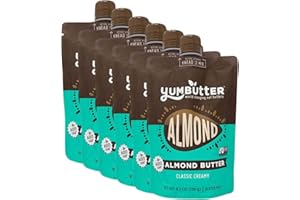 Almond Butter No Sugar Added by Yumbutter, Gluten Free, Vegan, Paleo, Keto, Non-GMO, 6.2oz Pouch (Pack of 6)