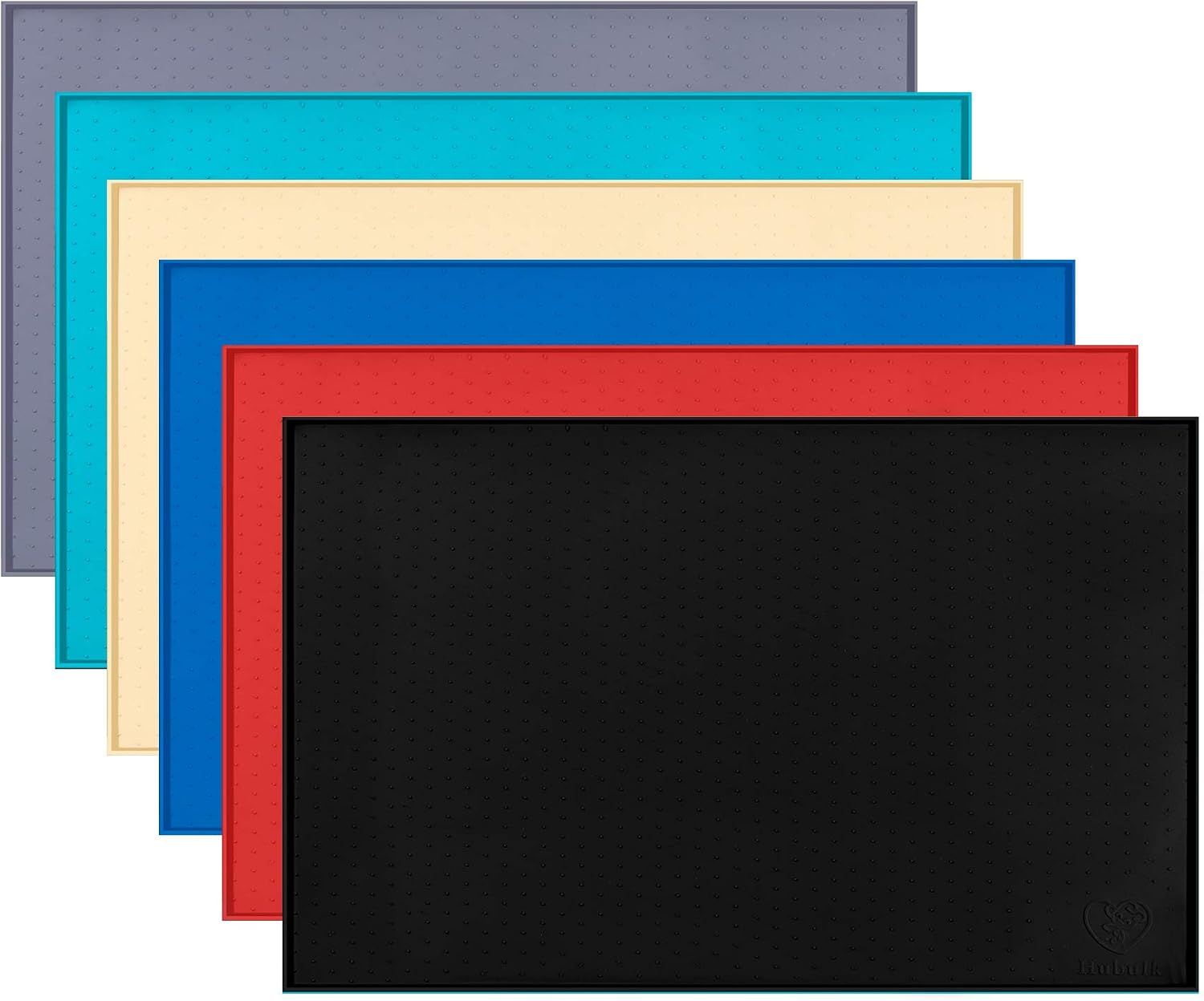 Hubulk Dog Feeding Mat,100% Waterproof Food Grade Silicone Pet Food and Water Bowl Placemat,Dishwasher