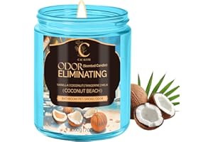 C CACALOM Coconut Odor Eliminating Candles, Pet Scented Candles for Home, Single Wick Soy Candle Gifts for Women, Men, Ideal for Creating Relaxing Atmosphere, Over 50 Hours of Burn Time