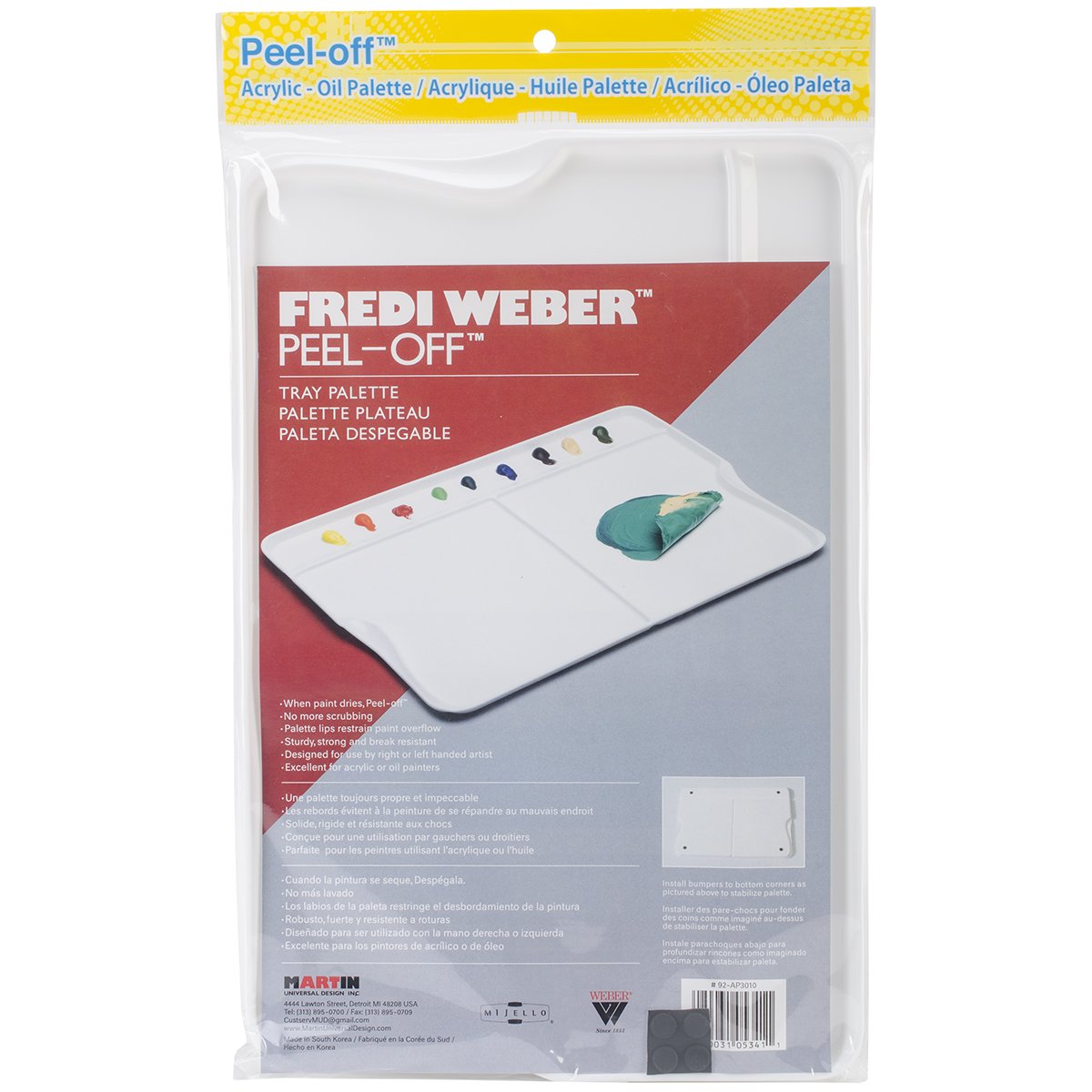 Martin Universal Mijello Fredi Weber Peel Tray, 12.75 X 9-Inch, Off Palette, Acrylic, Multicolour, 22.86x34.41x0.63 cm