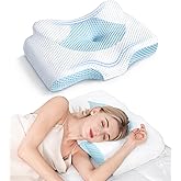 Osteo Cervical Pillow for Neck Pain Relief, Hollow Design Odorless Memory Foam Pillows with Cooling Case, Adjustable Orthopedic Bed Pillow for Sleeping, Support for Side Back Sleepers