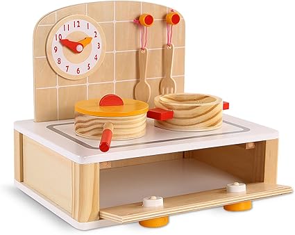Amazon Com Wooden Kids Kitchen Toy Pretend Play Kitchen For